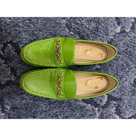 Sam Edelman Lucca Green Lea Slip On Heel Loafers Women's Size 6.5 New - Picture 4 of 9